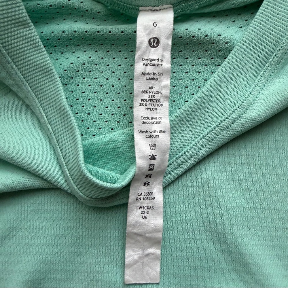 Lululemon Train to Be Tank Top, Size 6, Wild Mint, Workout Gym Activewear - Picture 5 of 5